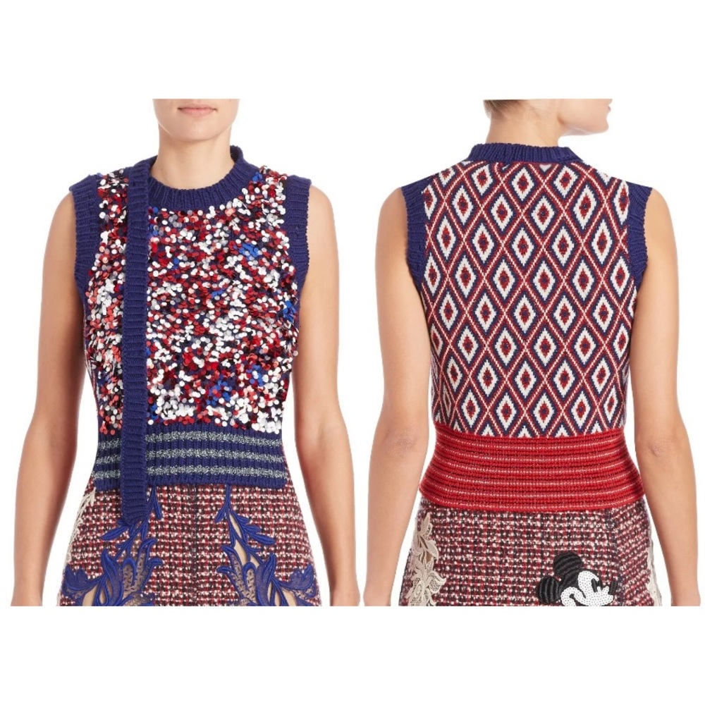 Marc Jacobs Women’s Wool Blend Sequin Embellished Pullover Sweater Vest NWT